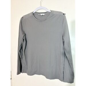 Calvin Klein Body Fit Men's M Ribbed Shirt Top 100% Cotton Long Sleeves Gray